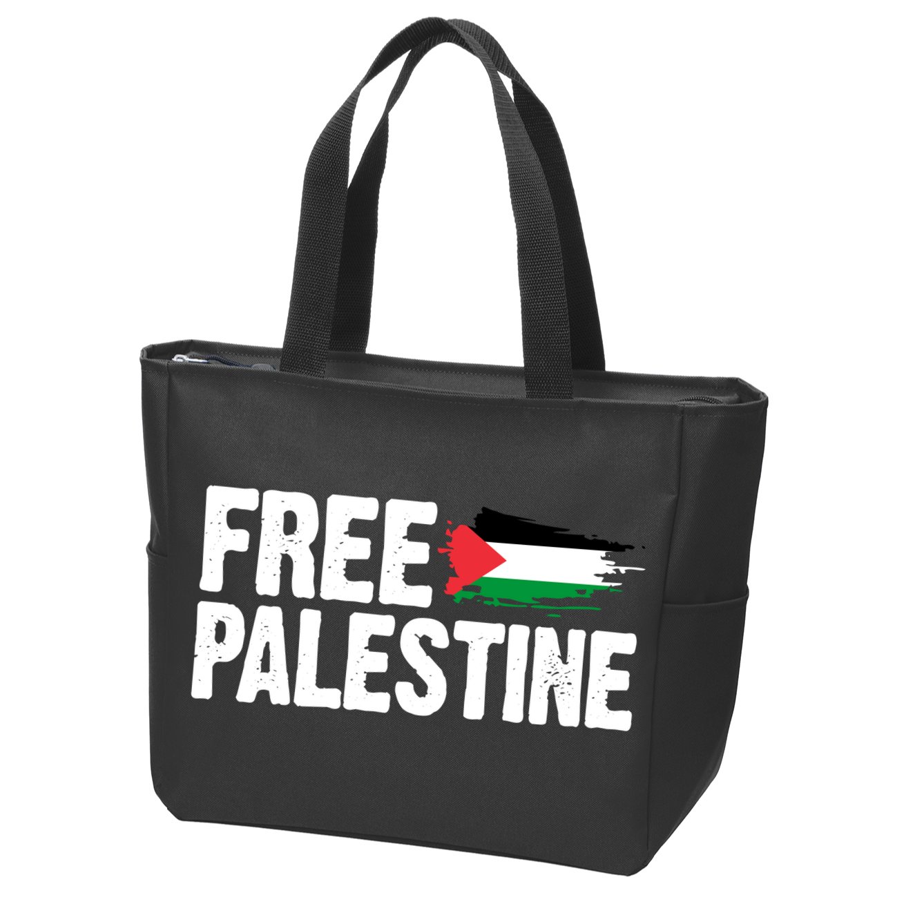 Free Palestine Flag Zip Tote Bag