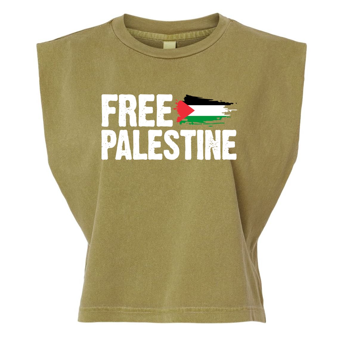 Free Palestine Flag Garment-Dyed Women's Muscle Tee