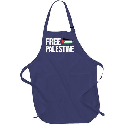 Free Palestine Flag Full-Length Apron With Pockets