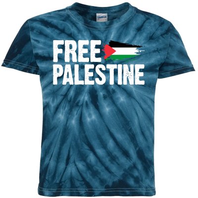 Free Palestine Flag Kids Tie-Dye T-Shirt