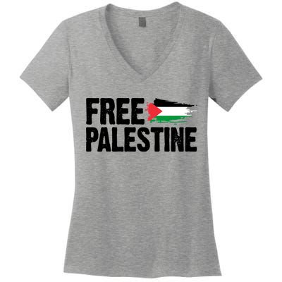Free Palestine Flag Women's V-Neck T-Shirt