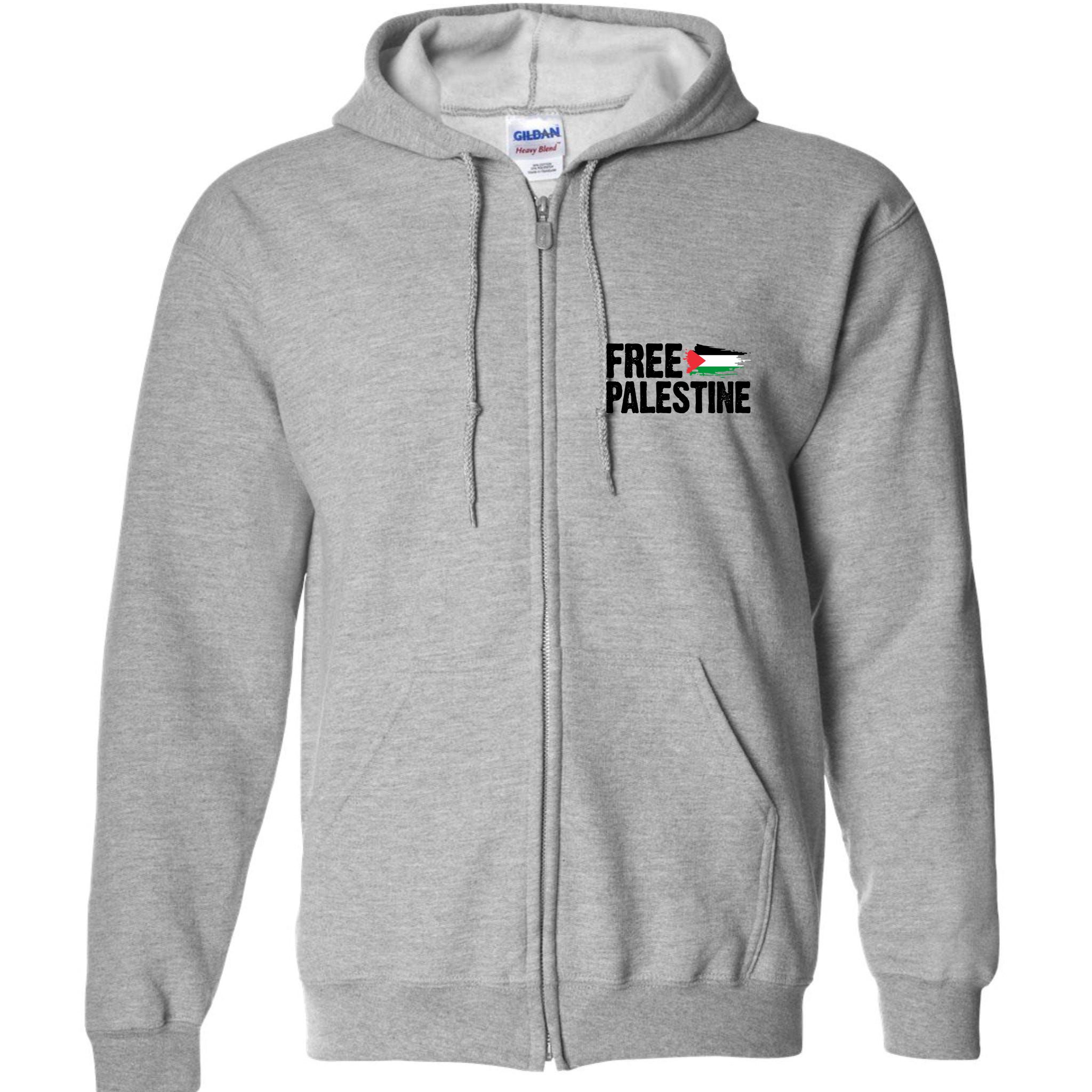 Free Palestine Flag Full Zip Hoodie