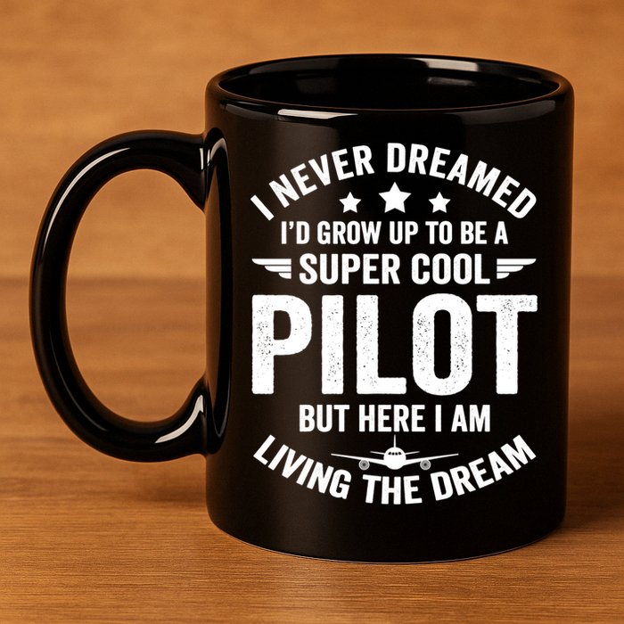 Funny Pilot Flying Aviation Airplane Cool Pilot Airplane Gift 11oz C Handle Ceramic Mug