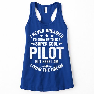 Funny Pilot Flying Aviation Airplane Cool Pilot Airplane Gift Womens Tank Top