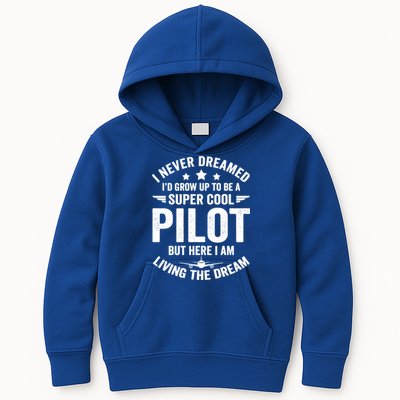 Funny Pilot Flying Aviation Airplane Cool Pilot Airplane Gift Kids Hoodie