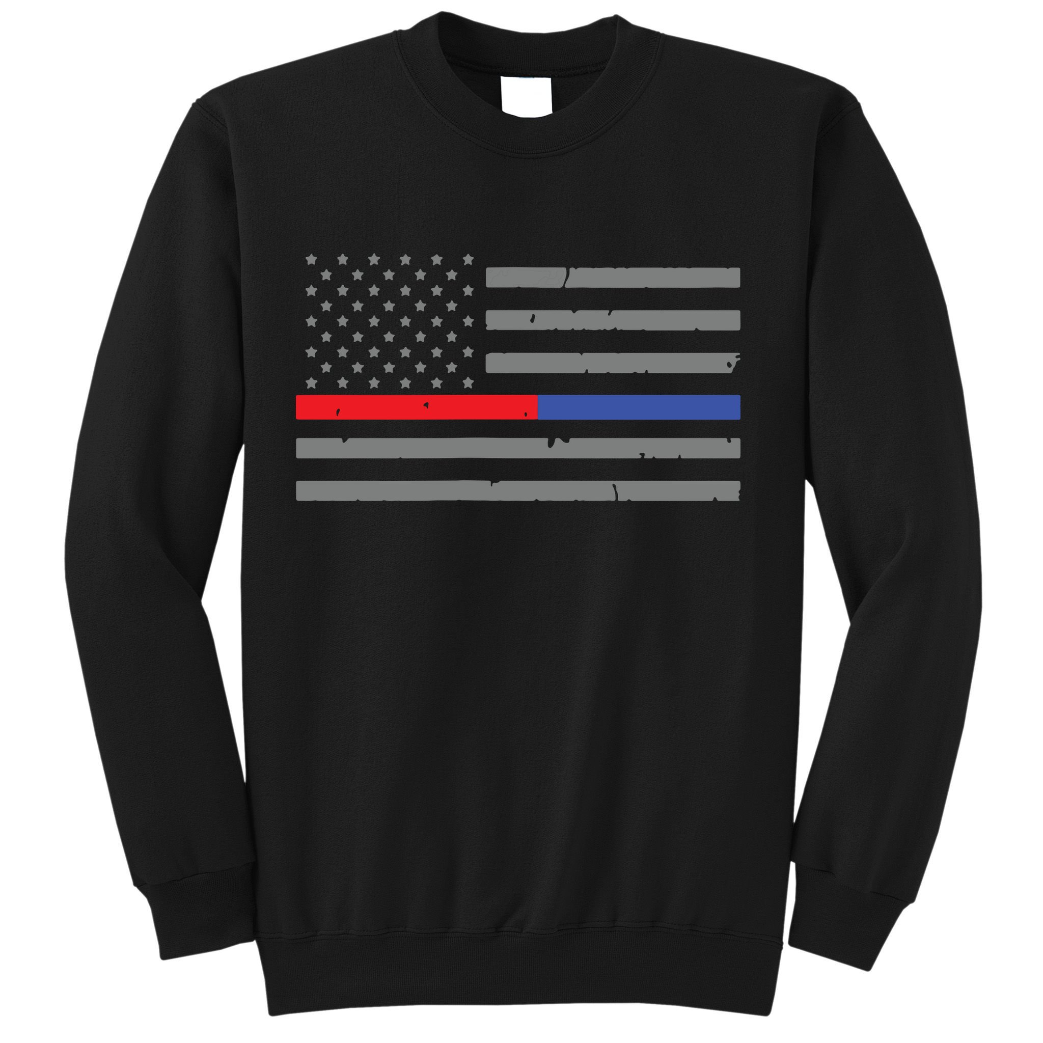Firefighter Police Flag Thin Red Blue Line Sweatshirt