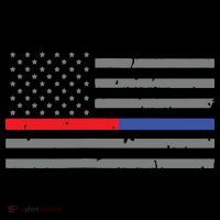 Firefighter Police Flag Thin Red Blue Line 7-Panel Snapback Hat