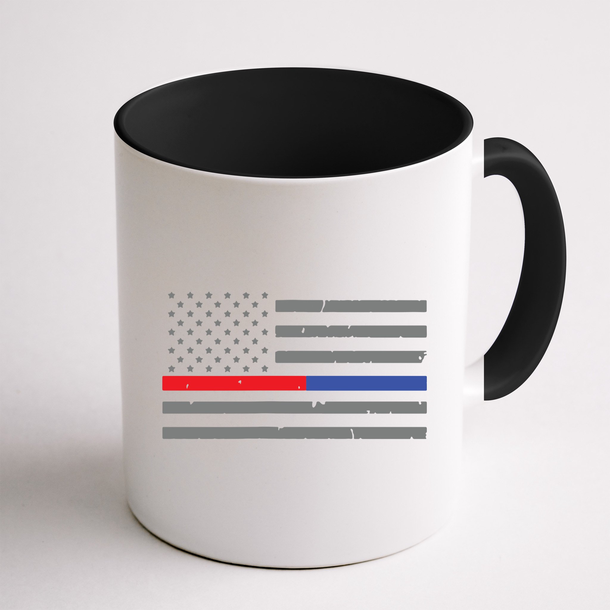 Firefighter Police Flag Thin Red Blue Line Mug