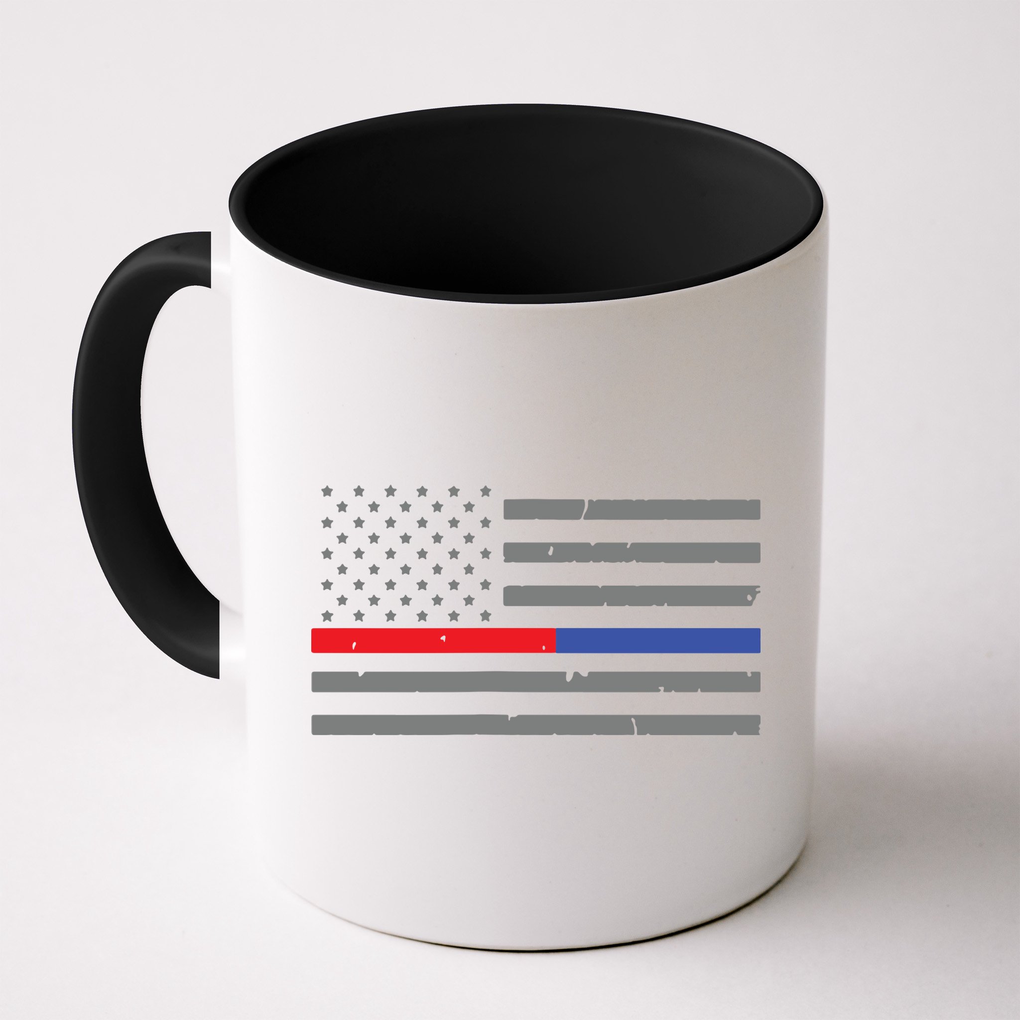 Firefighter Police Flag Thin Red Blue Line Mug