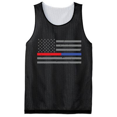 Firefighter Police Flag Thin Red Blue Line Mesh Reversible Basketball Jersey Tank