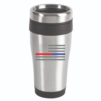 Firefighter Police Flag Thin Red Blue Line 16oz Travel Tumbler