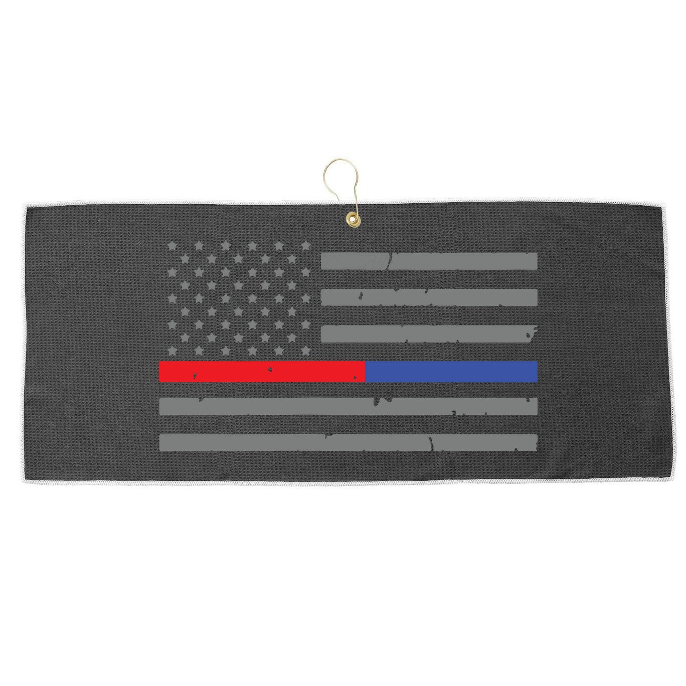 Firefighter Police Flag Thin Red Blue Line Large Microfiber Waffle Golf Towel