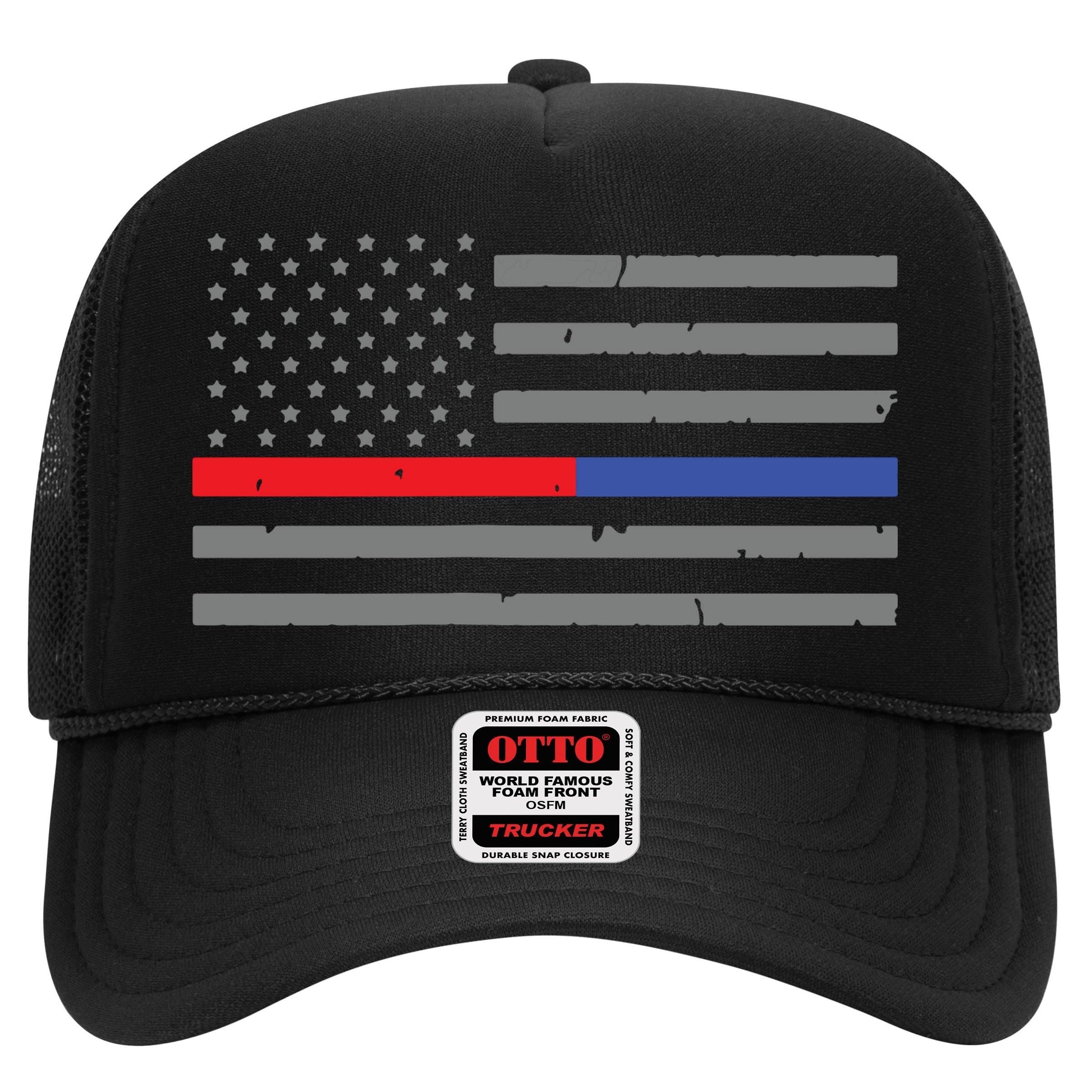 Firefighter Police Flag Thin Red Blue Line Hat