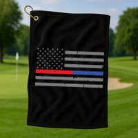 Firefighter Police Flag Thin Red Blue Line Golf Towel