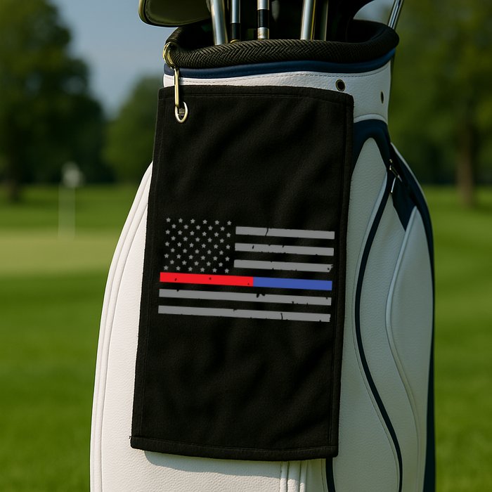 Firefighter Police Flag Thin Red Blue Line Golf Towel