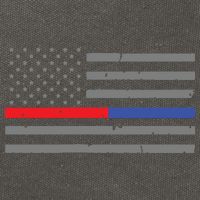 Firefighter Police Flag Thin Red Blue Line Cotton Canvas Backpack
