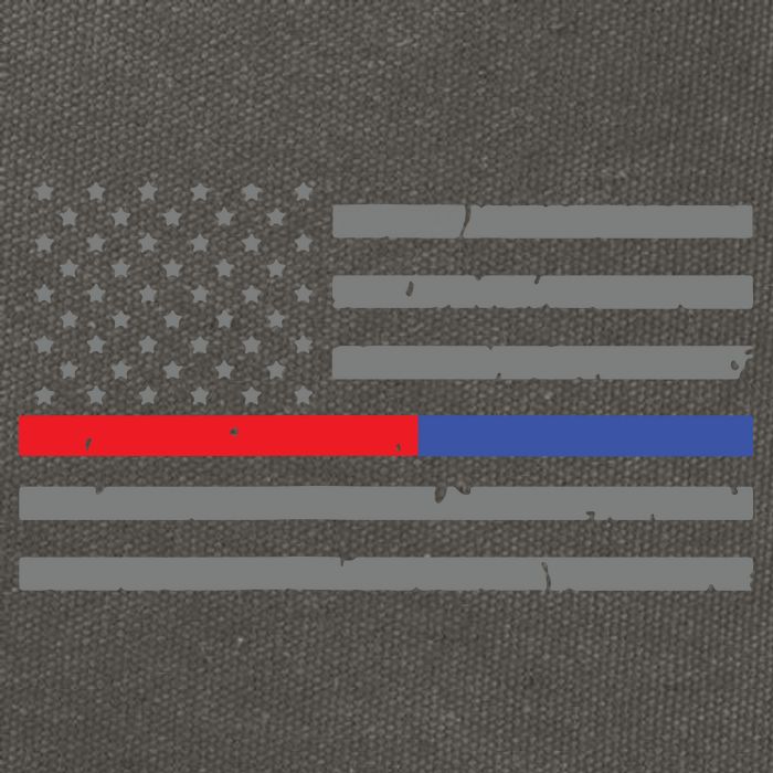 Firefighter Police Flag Thin Red Blue Line Cotton Canvas Backpack