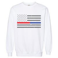 Firefighter Police Flag Thin Red Blue Line Garment-Dyed Sweatshirt