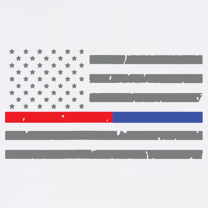Firefighter Police Flag Thin Red Blue Line Garment-Dyed Sweatshirt