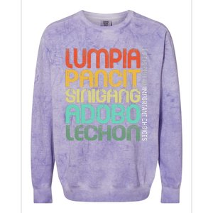 Filipino Philippine Food Lumpia Pancit Sinigang Adobo Lechon Colorblast Crewneck Sweatshirt