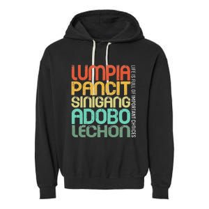 Filipino Philippine Food Lumpia Pancit Sinigang Adobo Lechon Garment-Dyed Fleece Hoodie