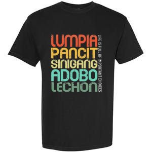 Filipino Philippine Food Lumpia Pancit Sinigang Adobo Lechon Garment-Dyed Heavyweight T-Shirt