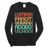 Filipino Philippine Food Lumpia Pancit Sinigang Adobo Lechon Long Sleeve Shirt