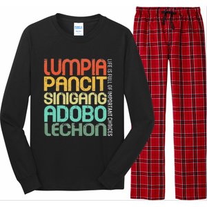 Filipino Philippine Food Lumpia Pancit Sinigang Adobo Lechon Long Sleeve Pajama Set