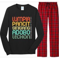 Filipino Philippine Food Lumpia Pancit Sinigang Adobo Lechon Long Sleeve Pajama Set