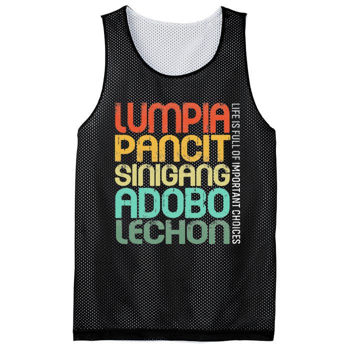 Filipino Philippine Food Lumpia Pancit Sinigang Adobo Lechon Mesh Reversible Basketball Jersey Tank