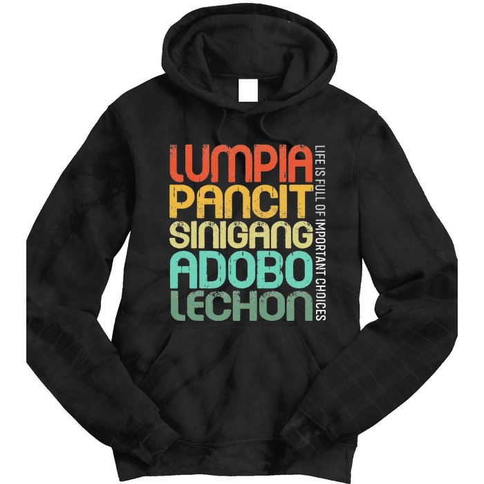 Filipino Philippine Food Lumpia Pancit Sinigang Adobo Lechon Tie Dye Hoodie