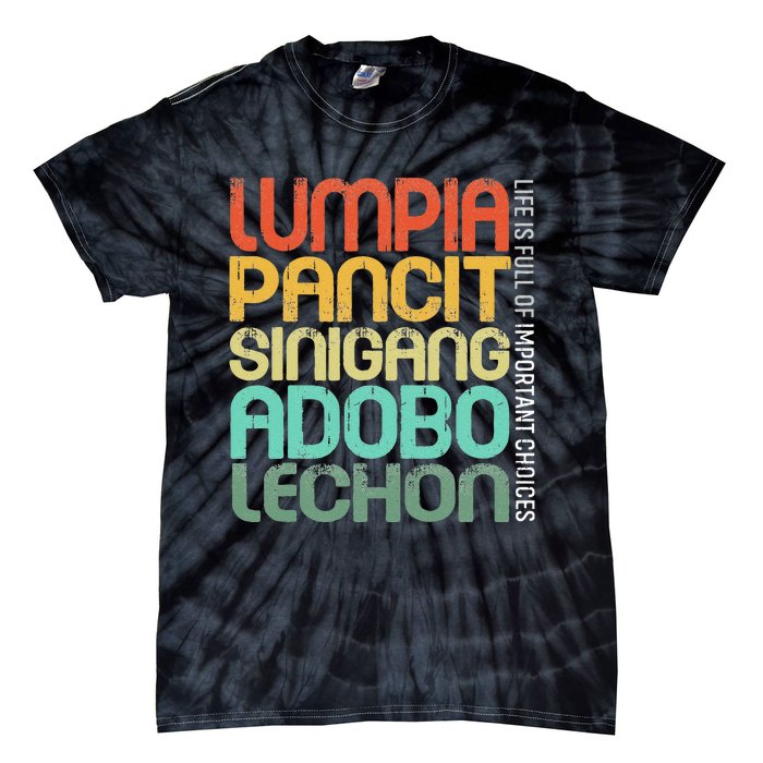 Filipino Philippine Food Lumpia Pancit Sinigang Adobo Lechon Tie-Dye T-Shirt