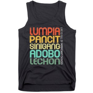 Filipino Philippine Food Lumpia Pancit Sinigang Adobo Lechon Tank Top