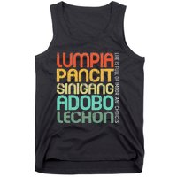 Filipino Philippine Food Lumpia Pancit Sinigang Adobo Lechon Tank Top