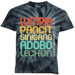 Filipino Philippine Food Lumpia Pancit Sinigang Adobo Lechon Kids Tie-Dye T-Shirt