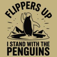 Funny Penguin Flippers Up I Stand With The Penguins Button