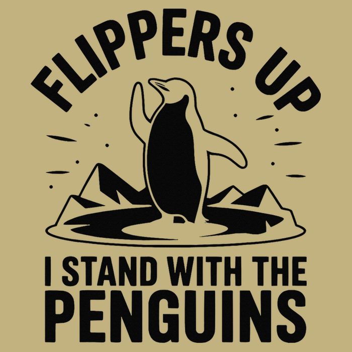 Funny Penguin Flippers Up I Stand With The Penguins Button