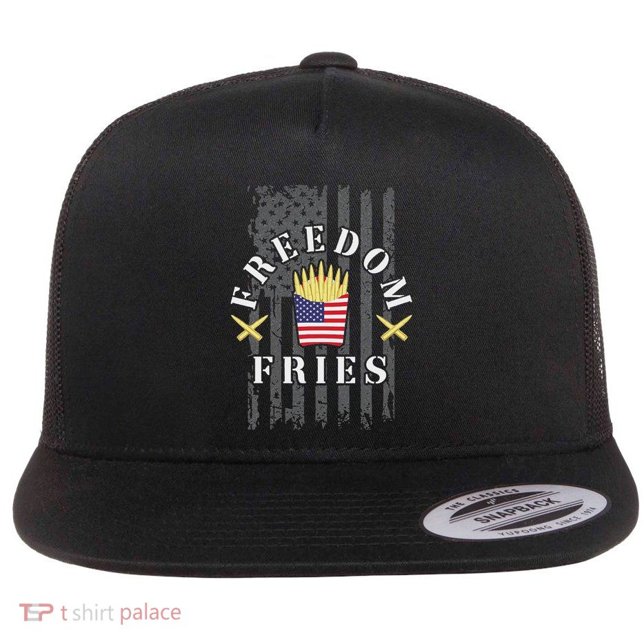 Funny Patriotic Freedom Fries 2nd Amendment Freedom Fries Flat Bill Trucker Hat