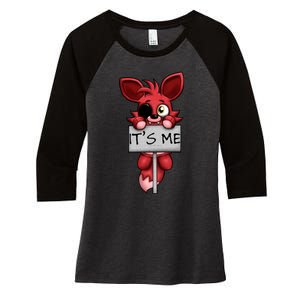 Fnaf Plush Foxy Women's Tri-Blend 3/4-Sleeve Raglan Shirt