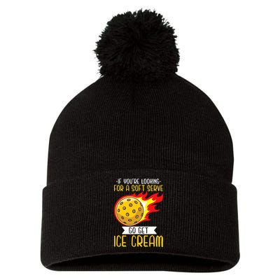 Funny Pickleball Pom Pom 12in Knit Beanie