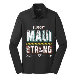 Funny Pray For Maui Hawaii Strong Silk Touch Performance Long Sleeve Polo