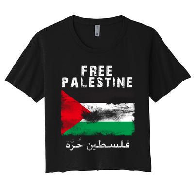 Free Palestine Freedom Women's Crop Top Tee