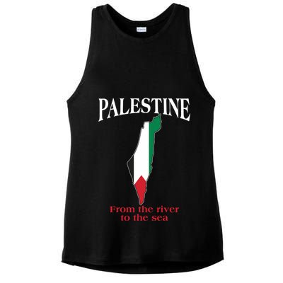 Free Palestine From The River To The Sea Ladies PosiCharge Tri-Blend Wicking Tank