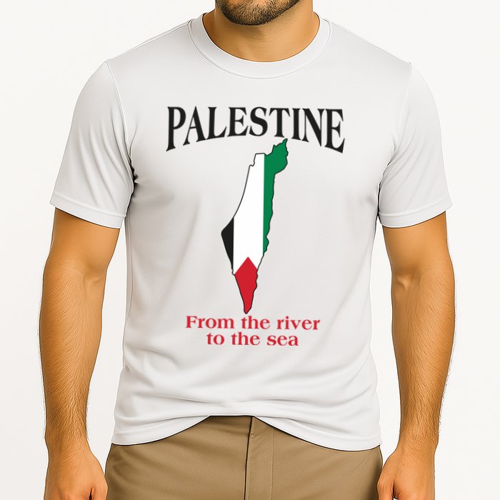 Free Palestine From The River To The Sea Cooling Performance Crew T-Shirt