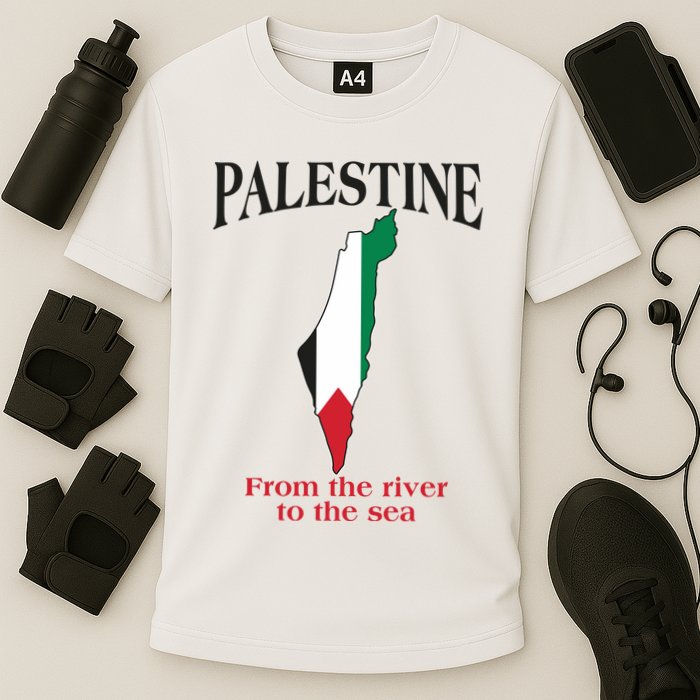 Free Palestine From The River To The Sea Cooling Performance Crew T-Shirt