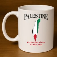 Free Palestine From The River To The Sea 11oz C Handle Ceramic Mug