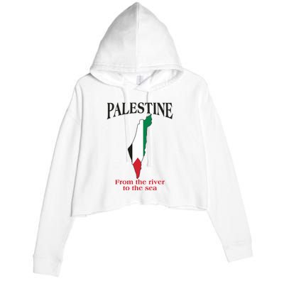 Free Palestine From The River To The Sea Crop Fleece Hoodie