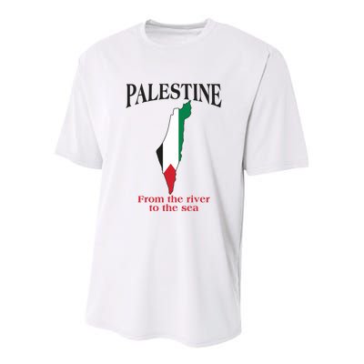 Free Palestine From The River To The Sea Youth Performance Sprint T-Shirt