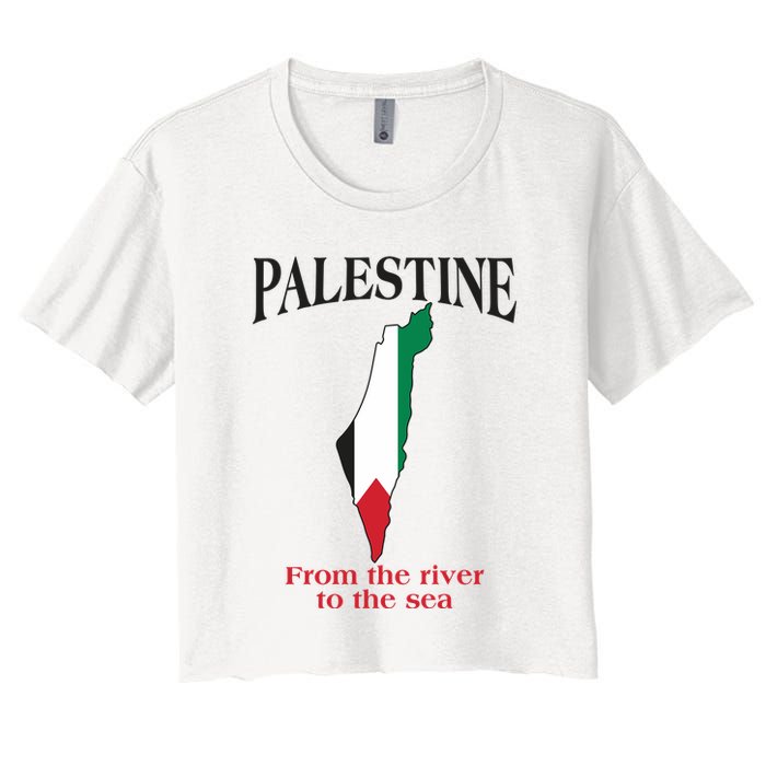 Free Palestine From The River To The Sea Women's Crop Top Tee