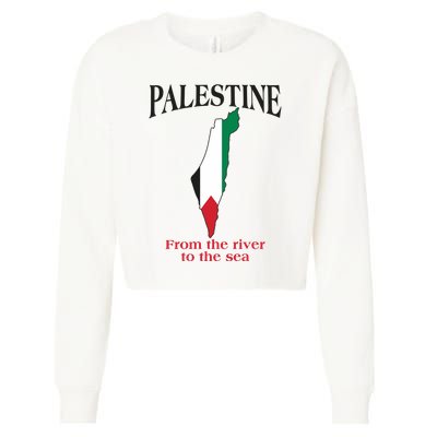 Free Palestine From The River To The Sea Cropped Pullover Crew